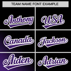 Black Purple Gradient Diagonal Stripe Baseball Jersey 3