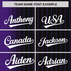 Black Purple Gradient Pinstripe Varsity Full-Snap Baseball Jacket 3