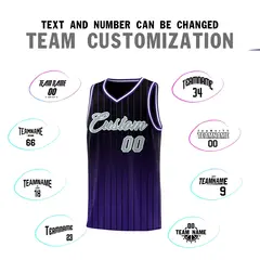 Black Purple Gradient Stripe Fashion Basketball Jersey 4