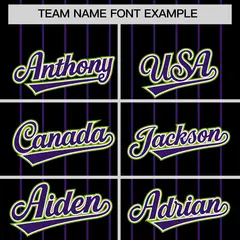 Black Purple Gradient Stripe Fashion Sleeves Baseball Jersey 3