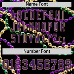 Black Purple Graffiti Mardi Gras Authentic Baseball Jersey 5