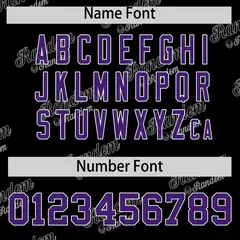 Black Purple Graffiti Text Full Button Baseball Jersey 4