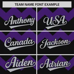 Black Purple Gray Ripple Authentic Baseball Jersey 4