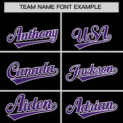 Black Purple Grid Blur Pattern Authentic Baseball Jersey 3