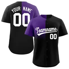 Black Purple Half Gradient Authentic Baseball Jersey