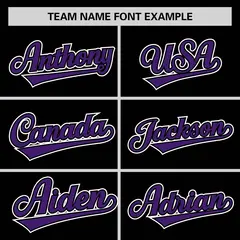 Black Purple Half Stripe Authentic Baseball Jersey 3