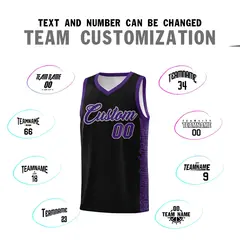Black Purple Indians Pattern Basketball Uniform Jersey 4