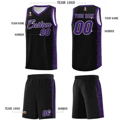 Black Purple Indians Pattern Basketball Uniform Jersey 5