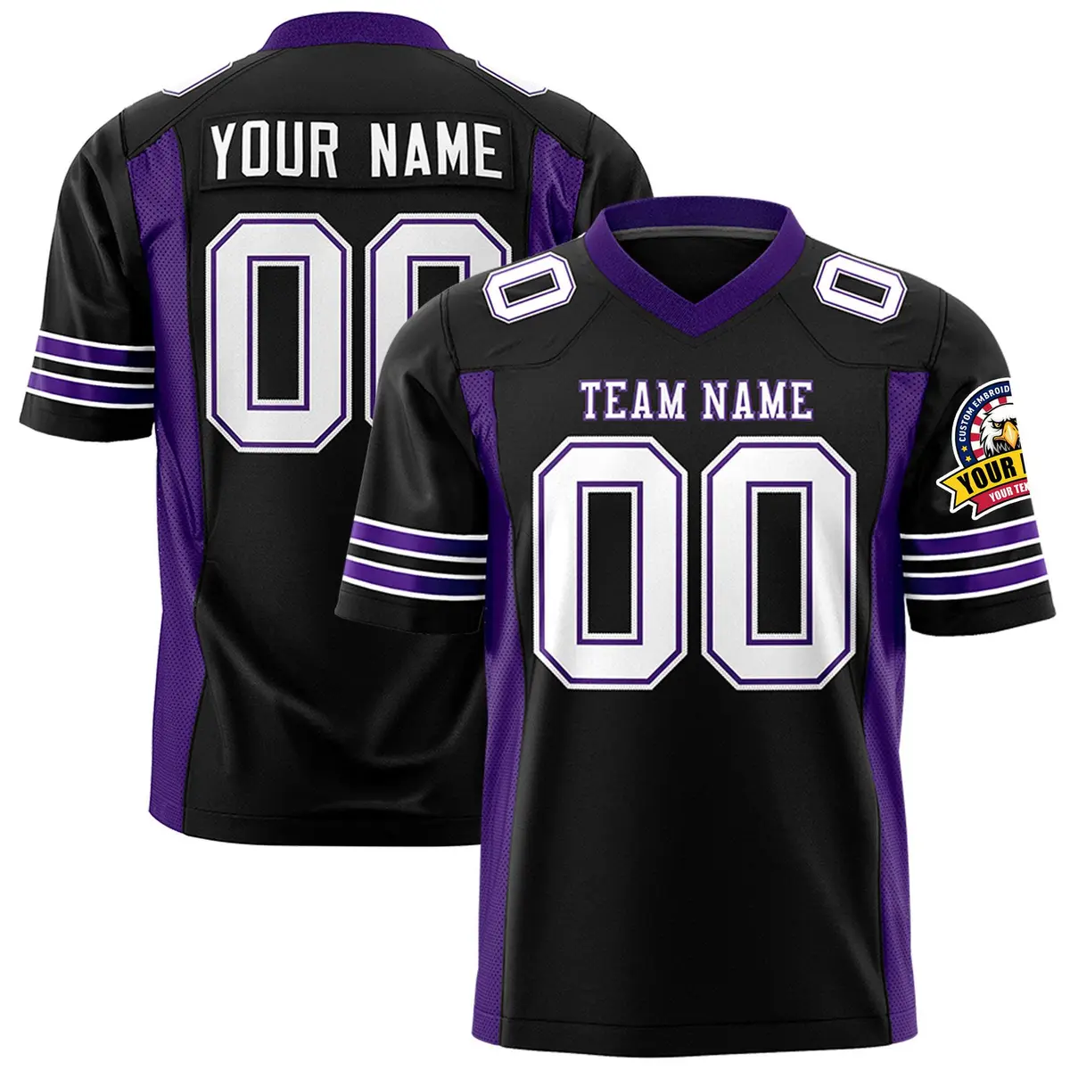 Black Purple Insert Color Authentic Football Jersey