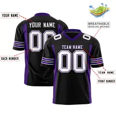 Black Purple Insert Color Authentic Football Jersey 2