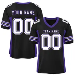 Black Purple Insert Color Mesh Authentic Football Jersey