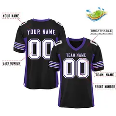 Black Purple Insert Color Mesh Authentic Football Jersey 2