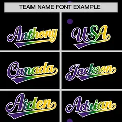 Black Purple Kelly Green Gold Gradient Mardi Gras Baseball Jersey 4