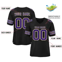 Black Purple-Khaki Classic Authentic Football Jersey 2