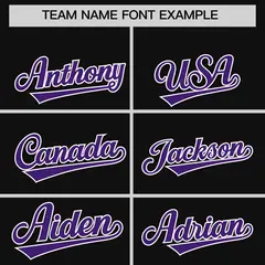 Black Purple Leopard Graffiti Side Design Baseball Jersey 3