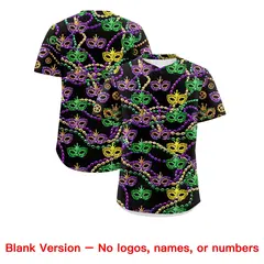 Black Purple Mardi Gras Authentic Baseball Jersey 2