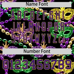 Black Purple Mardi Gras Authentic Baseball Jersey 5