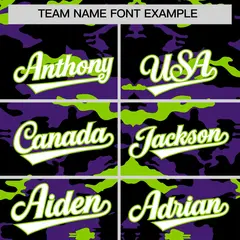 Black Purple Neon Green Camo Sleeveless Baseball Jersey 3