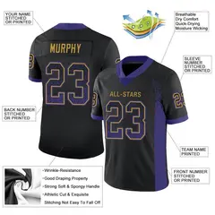 Black Purple-Old Gold Drift Fashion Mesh Football Jersey 2