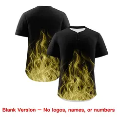 Black Purple Old Gold Flame Graffiti Pattern Baseball Jersey 7