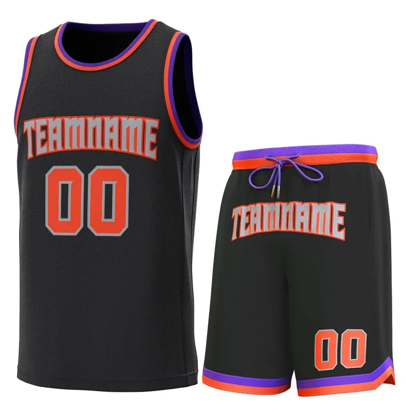 Black Purple-Orange Classic Sets Basketball Jersey
