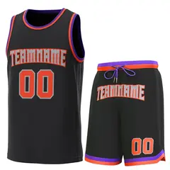 Black Purple-Orange Classic Sets Basketball Jersey 1
