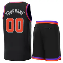 Black Purple-Orange Classic Sets Basketball Jersey 3