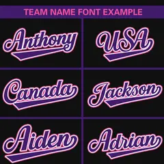 Black Purple-Pink Color Block Authentic Baseball Jersey 3