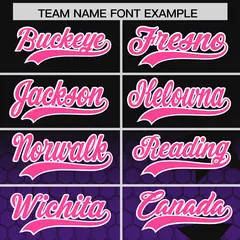 Black Purple Pink Rising Stars Gradient Baseball Jersey 3