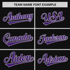 Black Purple-Pink Stripe Raglan Two-Button Softball Jersey 3