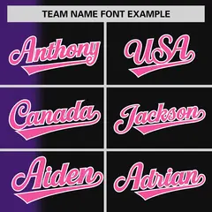 Black Purple Pinstripe Gradient Baseball Jersey 3
