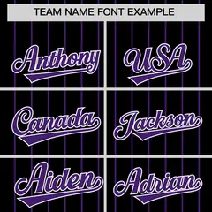 Black Purple Pinstripe Two-Tone Authentic Baseball Jersey 3