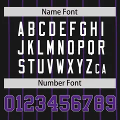 Black Purple Pinstripe Two-tone Side Baseball Jersey 4