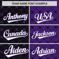 Black Purple Plaid Split Authentic Baseball Jersey 3