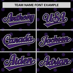 Black Purple Polka Dot Graffiti Authentic Baseball Jersey 3