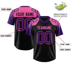 Black Purple Raglan Pattern Football Jersey 2