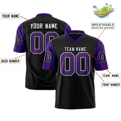 Black Purple Raglan Sleeves Authentic Football Jersey 2