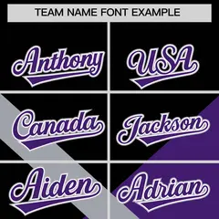 Black Purple Raglan Varsity Letterman Baseball Jacket 3