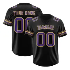 Black Purple Retro Sleeve Line Authentic Football Jersey