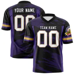 Black Purple Scratch Pattern Authentic Football Jersey