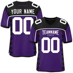Black Purple Side Blocks Raglan Sleeves Football Jersey