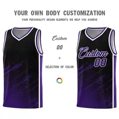 Black Purple Splash Basketball Uniforms for Matches 3