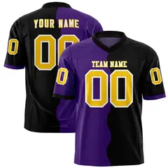 Black Purple Split Mesh Authentic Fashion Football Jersey 1