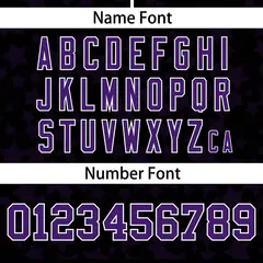 Black Purple Star Graffiti Pattern Authentic Baseball Jersey 4