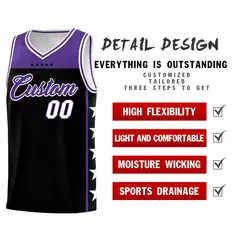 Black Purple Star Pattern Sports Uniform Basketball Jersey 2