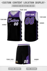 Black Purple Star Pattern Sports Uniform Basketball Jersey 5