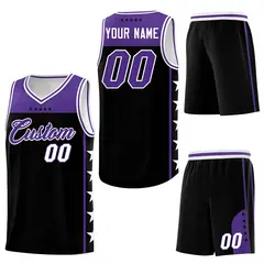 Black Purple Star Pattern Sports Uniform Basketball Jersey 6