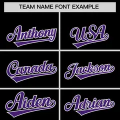 Black Purple Star Ribbing Authentic Baseball Jersey 3