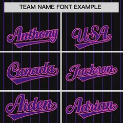 Black Purple Stripe Raglan Sleeves Fashion Baseball Jersey 3