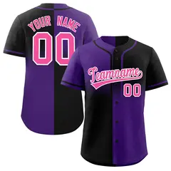 Black Purple Symmetrical Gradient Authentic Baseball Jersey